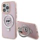 Husa pentru iPhone 15 Pro Max - Karl Lagerfeld Hardcase Ring Stand MagSafe (KLHMP15XHMRSCHP) - Pink Choupette Head