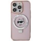 Husa pentru iPhone 15 Pro Max - Karl Lagerfeld Hardcase Ring Stand MagSafe (KLHMP15XHMRSCHP) - Pink Choupette Head