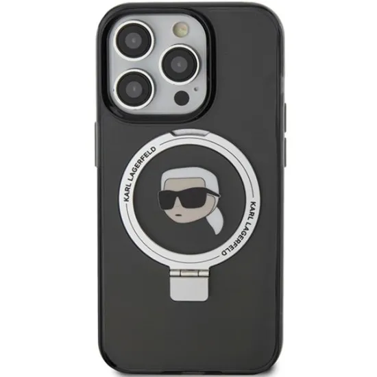 Husa pentru iPhone 15 Pro Max - Karl Lagerfeld Hardcase Ring Stand MagSafe (KLHMP15XHMRSKHK) - Karl Head Husa pentru iPhone 15 Pro Max - Karl Lagerfeld Hardcase Ring Stand MagSafe (KLHMP15XHMRSKHK) - Karl Head