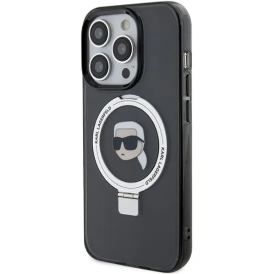 Husa pentru iPhone 15 Pro Max - Karl Lagerfeld Hardcase Ring Stand MagSafe (KLHMP15XHMRSKHK) - Karl Head Husa pentru iPhone 15 Pro Max - Karl Lagerfeld Hardcase Ring Stand MagSafe (KLHMP15XHMRSKHK) - Karl Head