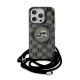 Husa pentru iPhone 15 Pro Max - Karl Lagerfeld IML Crossbody MagSafe (KLHMP15XHCKCKLCK) - Monogram Karl&Choupette Head