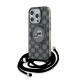 Husa pentru iPhone 15 Pro Max - Karl Lagerfeld IML Crossbody MagSafe (KLHMP15XHCKCKLCK) - Monogram Karl&Choupette Head