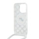 Husa pentru iPhone 15 Pro Max - Karl Lagerfeld IML Crossbody MagSafe (KLHMP15XHCKCKLCT) - Clear Monogram Karl&Choupette Head