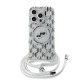 Husa pentru iPhone 15 Pro Max - Karl Lagerfeld IML Crossbody MagSafe (KLHMP15XHCKCKLCT) - Clear Monogram Karl&Choupette Head