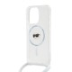 Husa pentru iPhone 15 Pro Max - Karl Lagerfeld IML Crossbody MagSafe (KLHMP15XHCKHNT) - Transparent Karl Head