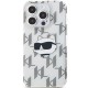 Husa pentru iPhone 15 Pro Max - Karl Lagerfeld IML Luxury (KLHCP15XHKLPCHT) - Transparent Choupette Head&Monogram