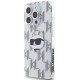 Husa pentru iPhone 15 Pro Max - Karl Lagerfeld IML Luxury (KLHCP15XHKLPCHT) - Transparent Choupette Head&Monogram