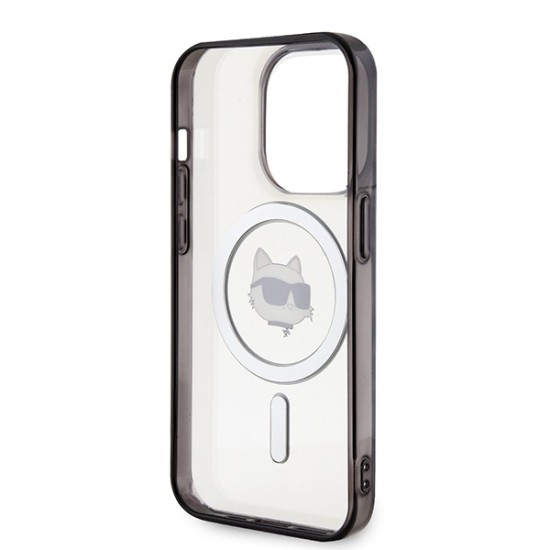 Husa pentru iPhone 15 Pro Max - Karl Lagerfeld IML MagSafe (KLHMP15XHCHNOTK) - Transparent Choupette`s Head