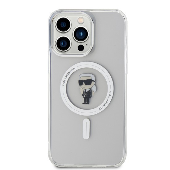 Husa pentru iPhone 15 Pro Max - Karl Lagerfeld IML MagSafe (KLHMP15XHFCKNOT) - Transparent Ikonik