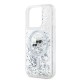 Husa pentru iPhone 15 Pro Max - Karl Lagerfeld Liquid Glitter MagSafe (KLHMP15XLGKCSGH) - Transparent Karl&Choupette Head