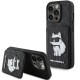 Husa pentru iPhone 15 Pro Max - Karl Lagerfeld Saffiano Cardslots and Stand (KLHCP15XSAKCNSCK) - Monogram Choupette