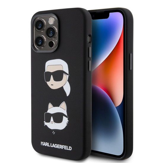 Husa pentru iPhone 15 Pro Max - Karl Lagerfeld Silicone (KLHCP15XSDHKCNK) - Karl&Choupette Head