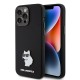 Husa pentru iPhone 15 Pro Max - Karl Lagerfeld Silicone (KLHCP15XSMHCNPK) - Choupette Metal Pin