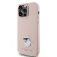 Husa pentru iPhone 15 Pro Max - Karl Lagerfeld Silicone (KLHCP15XSMHCNPP) - Pink Choupette Metal Pin