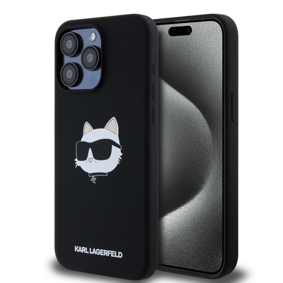Husa pentru iPhone 15 Pro Max - Karl Lagerfeld Silicone MagSafe (KLHMP15XSCHPPLK) - Choupette Head Husa pentru iPhone 15 Pro Max - Karl Lagerfeld Silicone MagSafe (KLHMP15XSCHPPLK) - Choupette Head