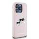 Husa pentru iPhone 15 Pro Max - Karl Lagerfeld Silicone MagSafe (KLHMP15XSKCHPPLP) - Pink Karl&Choupette