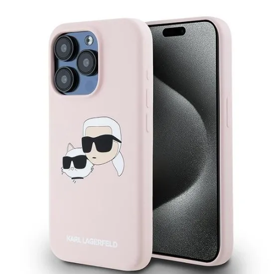Husa pentru iPhone 15 Pro Max - Karl Lagerfeld Silicone MagSafe (KLHMP15XSKCHPPLP) - Pink Karl&Choupette Husa pentru iPhone 15 Pro Max - Karl Lagerfeld Silicone MagSafe (KLHMP15XSKCHPPLP) - Pink Karl&Choupette
