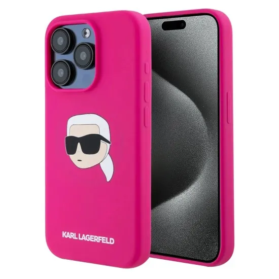 Husa pentru iPhone 15 Pro Max - Karl Lagerfeld Silicone MagSafe (KLHMP15XSKHPPLF) - Fuchsia Karl`s Head Husa pentru iPhone 15 Pro Max - Karl Lagerfeld Silicone MagSafe (KLHMP15XSKHPPLF) - Fuchsia Karl`s Head