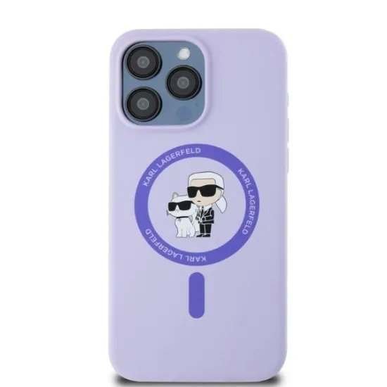 Husa pentru iPhone 15 Pro Max - Karl Lagerfeld Silicone Ring MagSafe (KLHMP15XSCMKCRHU) - Purple Karl&Choupette Head Husa pentru iPhone 15 Pro Max - Karl Lagerfeld Silicone Ring MagSafe (KLHMP15XSCMKCRHU) - Purple Karl&Choupette Head