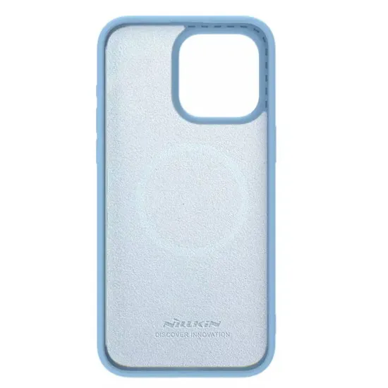 Husa pentru iPhone 15 Pro Max - Nillkin CamShield Silky MagSafe Silicone - Haze Blue Husa pentru iPhone 15 Pro Max - Nillkin CamShield Silky MagSafe Silicone - Haze Blue
