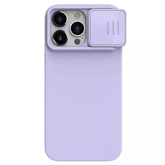 Husa pentru iPhone 15 Pro Max - Nillkin CamShield Silky MagSafe Silicone - Misty Purple