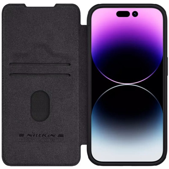 Husa pentru iPhone 15 Pro Max - Nillkin QIN Pro Leather Case - Black