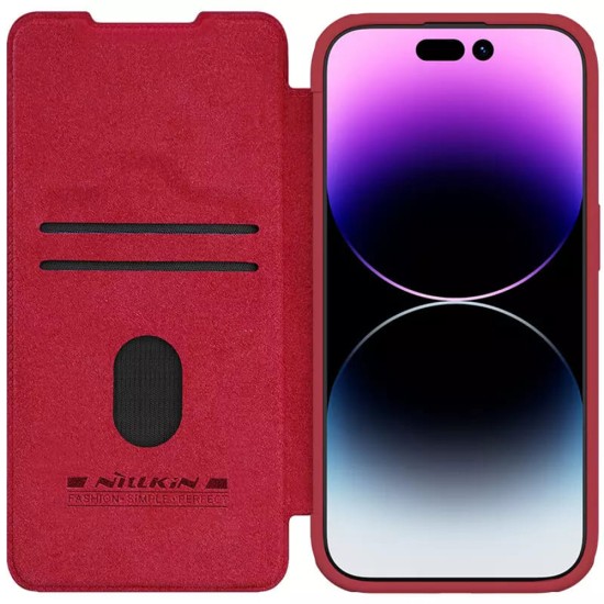 Husa pentru iPhone 15 Pro Max - Nillkin QIN Pro Leather Case - Red