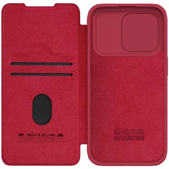 Husa pentru iPhone 15 Pro Max - Nillkin QIN Pro Leather Case - Red