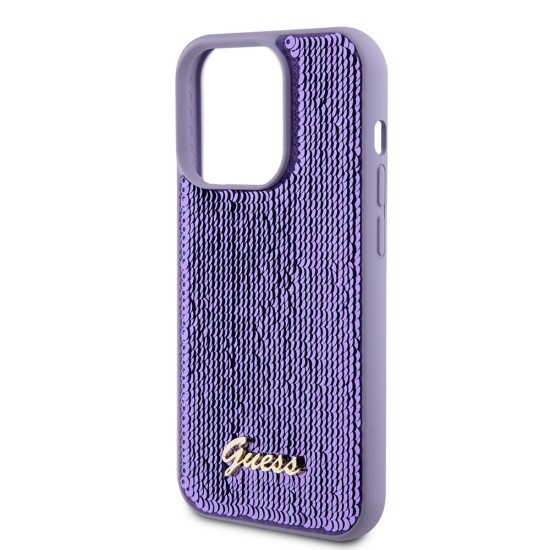 Husa pentru iPhone 15 Pro Max - Sequin Script Metal (GUHCP15XPSFDGSU) - Purple Husa pentru iPhone 15 Pro Max - Sequin Script Metal (GUHCP15XPSFDGSU) - Purple