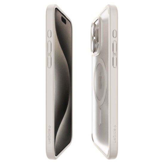 Husa pentru iPhone 15 Pro Max - Spigen Ultra Hybrid - Frost Natural Titanium