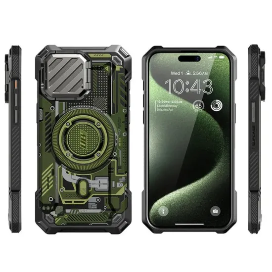 Husa pentru iPhone 15 Pro Max - Supcase Unicorn Beetle XT MagSafe - Green Circuit Husa pentru iPhone 15 Pro Max - Supcase Unicorn Beetle XT MagSafe - Green Circuit