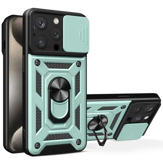 Husa pentru iPhone 15 Pro Max - Techsuit CamShield Series - Green Husa pentru iPhone 15 Pro Max - Techsuit CamShield Series - Green