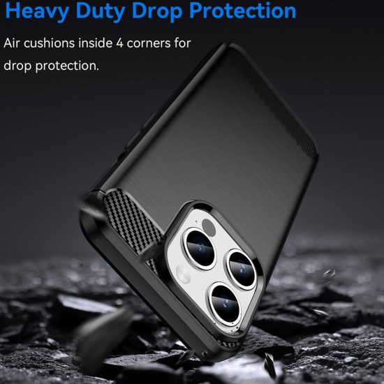 Husa pentru iPhone 15 Pro Max - Techsuit Carbon Silicone - Black Husa pentru iPhone 15 Pro Max - Techsuit Carbon Silicone - Black