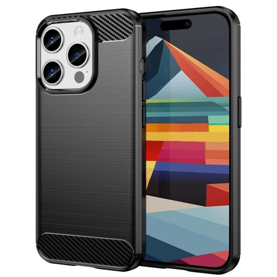 Husa pentru iPhone 15 Pro Max - Techsuit Carbon Silicone - Black Husa pentru iPhone 15 Pro Max - Techsuit Carbon Silicone - Black