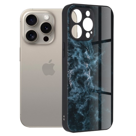 Husa pentru iPhone 15 Pro Max - Techsuit Glaze Series - Blue Nebula Husa pentru iPhone 15 Pro Max - Techsuit Glaze Series - Blue Nebula