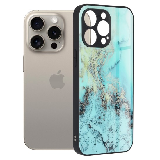 Husa pentru iPhone 15 Pro Max - Techsuit Glaze Series - Blue Ocean Husa pentru iPhone 15 Pro Max - Techsuit Glaze Series - Blue Ocean