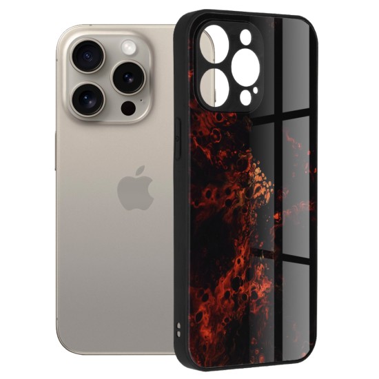 Husa pentru iPhone 15 Pro Max - Techsuit Glaze Series - Red Nebula Husa pentru iPhone 15 Pro Max - Techsuit Glaze Series - Red Nebula