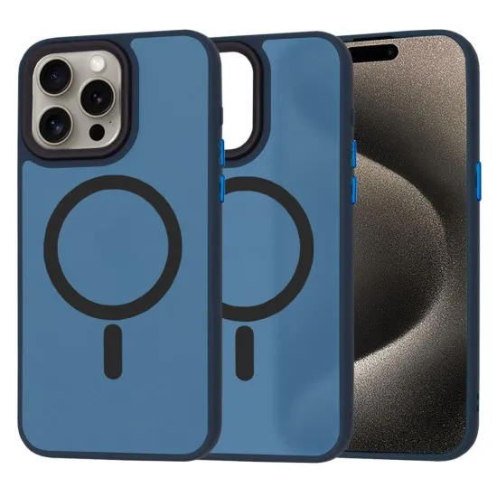 Husa pentru iPhone 15 Pro Max - Techsuit HaloFrost MagSafe Series - Deep Blue Husa pentru iPhone 15 Pro Max - Techsuit HaloFrost MagSafe Series - Deep Blue