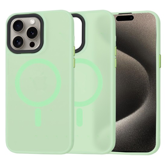Husa pentru iPhone 15 Pro Max - Techsuit HaloFrost MagSafe Series - Light Green Husa pentru iPhone 15 Pro Max - Techsuit HaloFrost MagSafe Series - Light Green