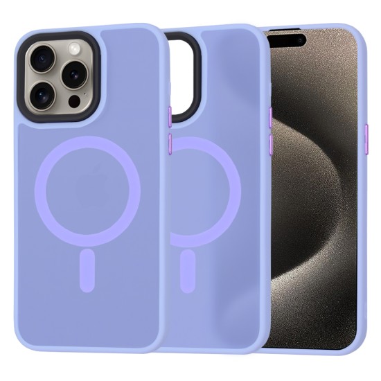 Husa pentru iPhone 15 Pro Max - Techsuit HaloFrost MagSafe Series - Light Purple Husa pentru iPhone 15 Pro Max - Techsuit HaloFrost MagSafe Series - Light Purple