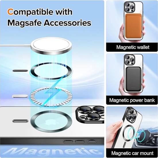 Husa pentru iPhone 15 Pro Max - Techsuit Luxury Crystal MagSafe - Black Husa pentru iPhone 15 Pro Max - Techsuit Luxury Crystal MagSafe - Black