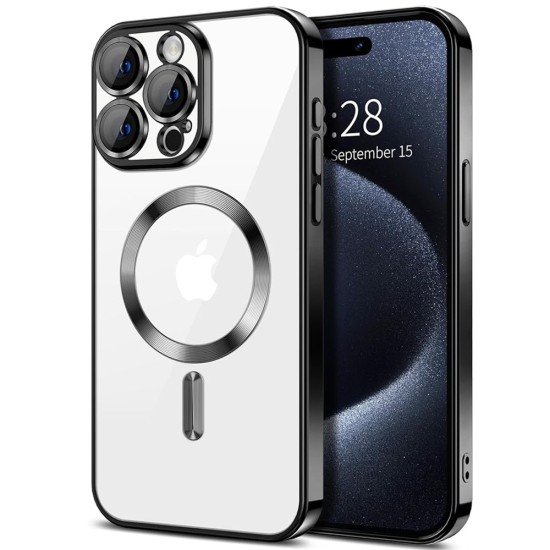 Husa pentru iPhone 15 Pro Max - Techsuit Luxury Crystal MagSafe - Black Husa pentru iPhone 15 Pro Max - Techsuit Luxury Crystal MagSafe - Black