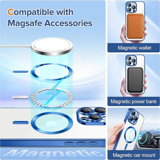 Husa pentru iPhone 15 Pro Max - Techsuit Luxury Crystal MagSafe - Deep Blue Husa pentru iPhone 15 Pro Max - Techsuit Luxury Crystal MagSafe - Deep Blue