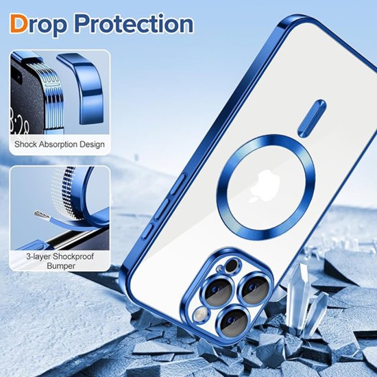 Husa pentru iPhone 15 Pro Max - Techsuit Luxury Crystal MagSafe - Deep Blue Husa pentru iPhone 15 Pro Max - Techsuit Luxury Crystal MagSafe - Deep Blue