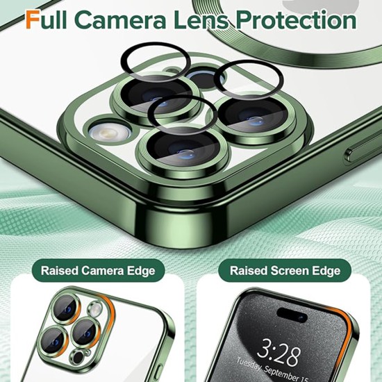 Husa pentru iPhone 15 Pro Max - Techsuit Luxury Crystal MagSafe - Deep Green Husa pentru iPhone 15 Pro Max - Techsuit Luxury Crystal MagSafe - Deep Green