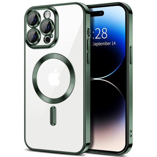 Husa pentru iPhone 15 Pro Max - Techsuit Luxury Crystal MagSafe - Deep Green Husa pentru iPhone 15 Pro Max - Techsuit Luxury Crystal MagSafe - Deep Green
