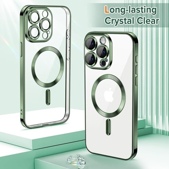 Husa pentru iPhone 15 Pro Max - Techsuit Luxury Crystal MagSafe - Deep Green Husa pentru iPhone 15 Pro Max - Techsuit Luxury Crystal MagSafe - Deep Green