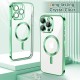Husa pentru iPhone 15 Pro Max - Techsuit Luxury Crystal MagSafe - Light Green Husa pentru iPhone 15 Pro Max - Techsuit Luxury Crystal MagSafe - Light Green