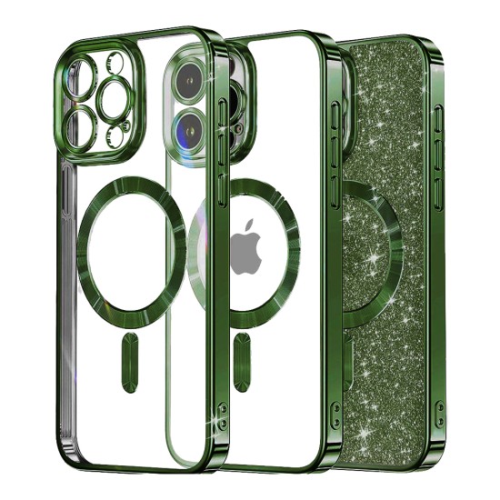 Husa pentru iPhone 15 Pro Max - Techsuit Luxury Glitter MagSafe - Deep Green Husa pentru iPhone 15 Pro Max - Techsuit Luxury Glitter MagSafe - Deep Green