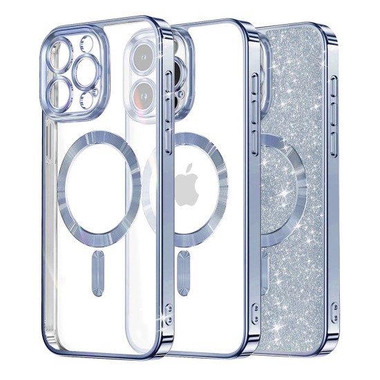 Husa pentru iPhone 15 Pro Max - Techsuit Luxury Glitter MagSafe - Light Blue Husa pentru iPhone 15 Pro Max - Techsuit Luxury Glitter MagSafe - Light Blue
